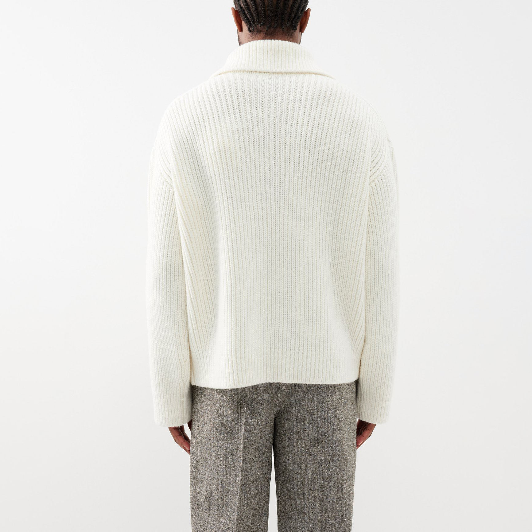 Long-Sleeved Wide-Neck Sweater For Men