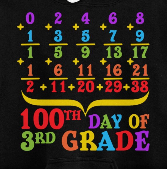 100th Day Of 3rd Grade Math Teachers Students mathematic Pullover Hoodie