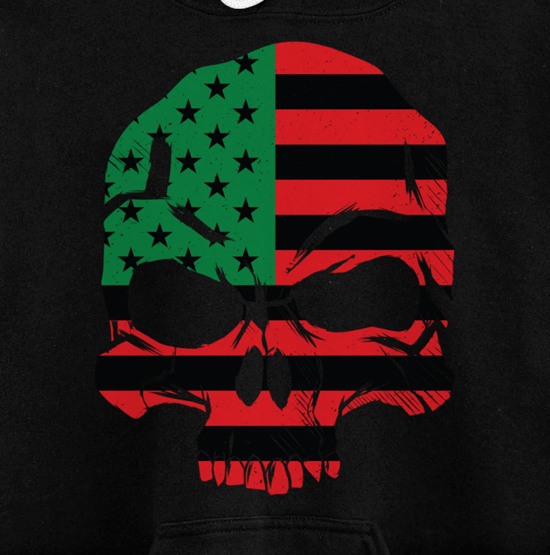 African American Flag Skull Black History Month 2022 Resist Pullover Hoodie