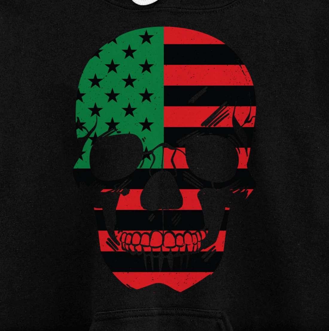 African American Flag Skull Black History Month 2022 Resist Pullover Hoodie