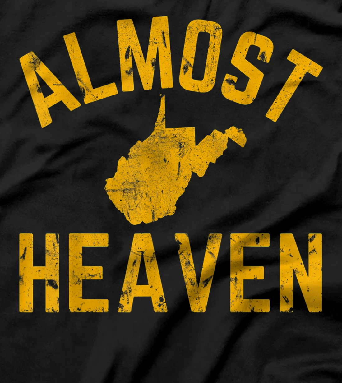 Almost Heaven West Virginia Map State WV Home Vintage T-Shirt