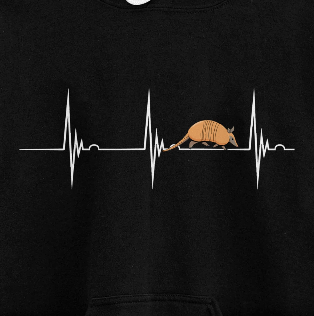 Armadillo Shell Animal Heartbeat EKG Pulse Wildlife Pullover Hoodie