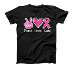 Breast Cancer Awareness Costume Pink Peace Love Cure Faith T-Shirt