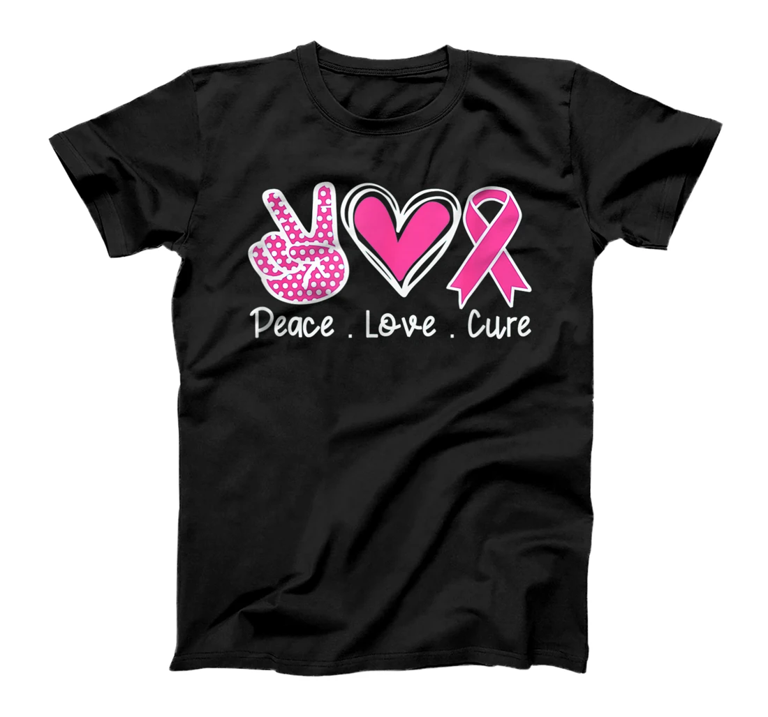 Breast Cancer Awareness Costume Pink Peace Love Cure Faith T-Shirt
