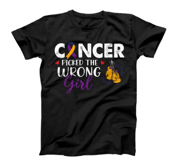 Cancer Picked The Wrong Girl BLADDER Cancer Awareness T-Shirt
