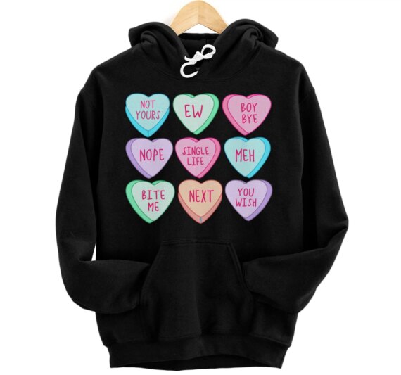 Candy Heart Lover Anti Valentine I Love Chocolate Pullover Hoodie