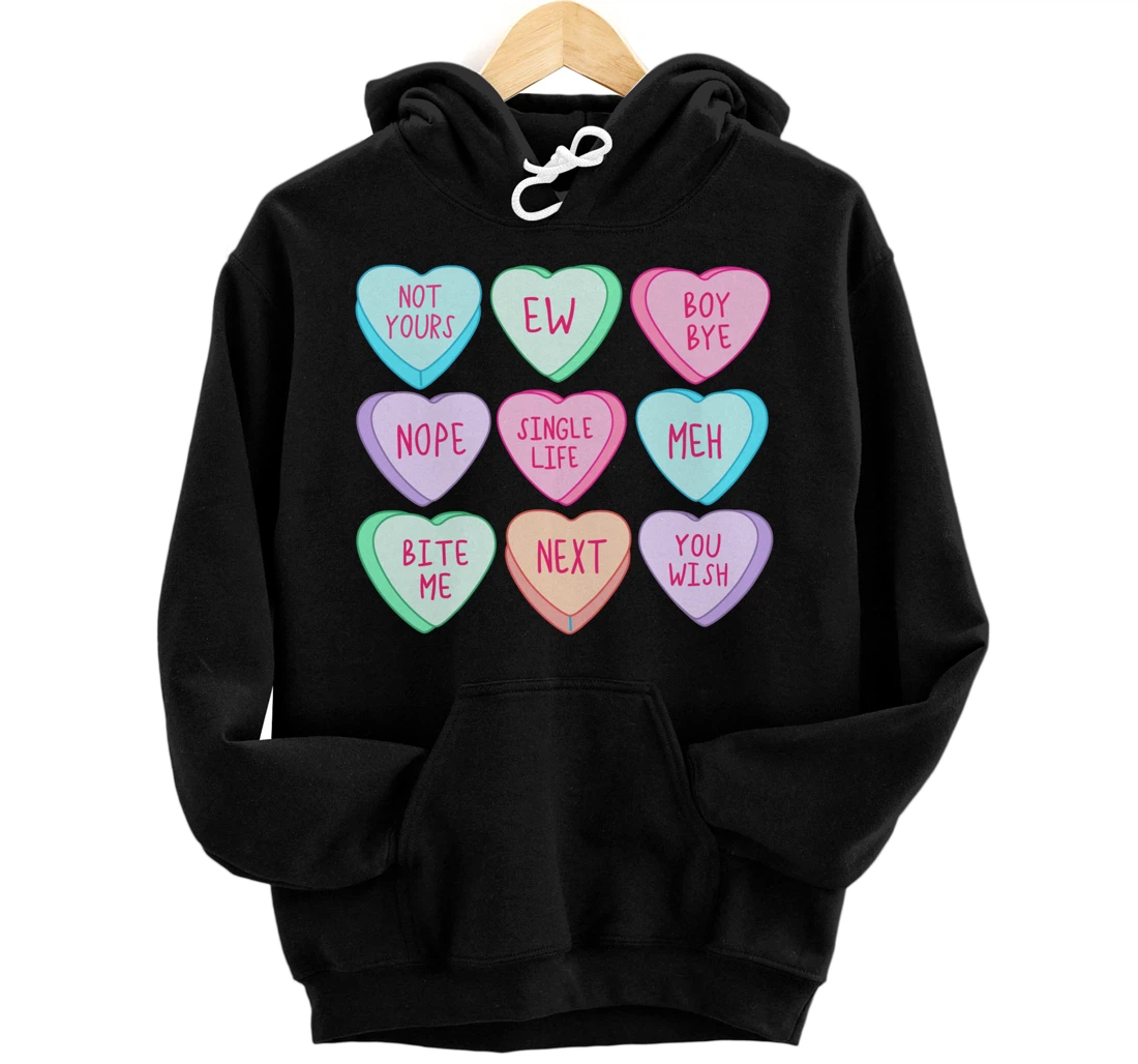 Candy Heart Lover Anti Valentine I Love Chocolate Pullover Hoodie