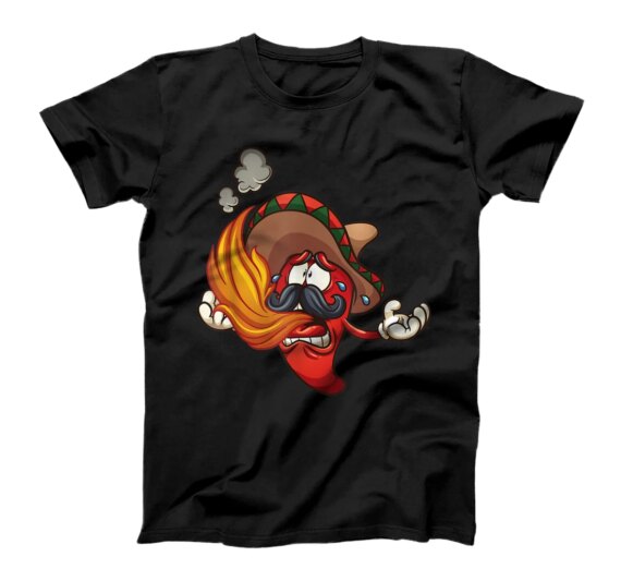 Cartoon Jalapeno Chili Pepper Illustration T-Shirt