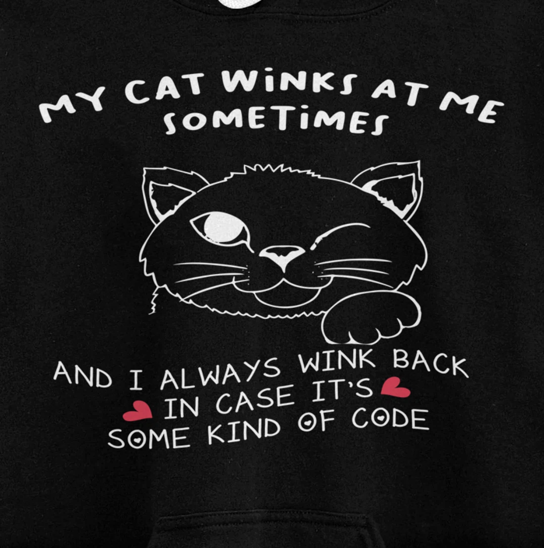 Cat Lover Funny Gift - My Cat Winks At Me Sometimes Pullover Hoodie