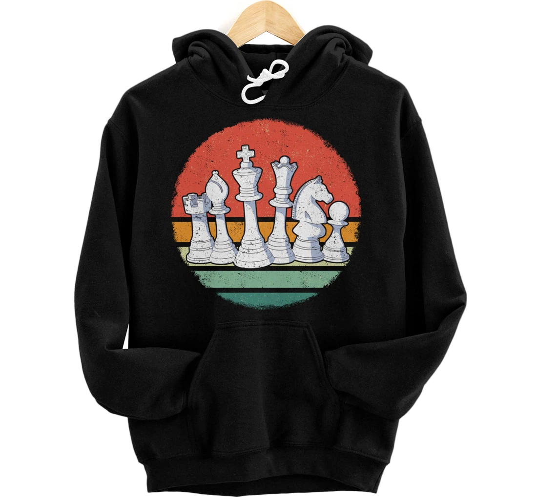 Chess Chess Player Retro Sunset Pullover Hoodie