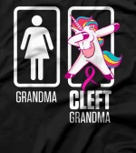Cleft Palate Lip Grandma Unicorn Strong Awareness T-Shirt