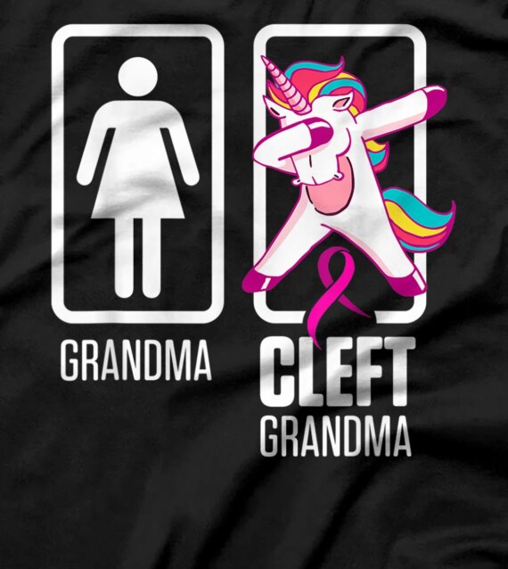 Cleft Palate Lip Grandma Unicorn Strong Awareness T-Shirt