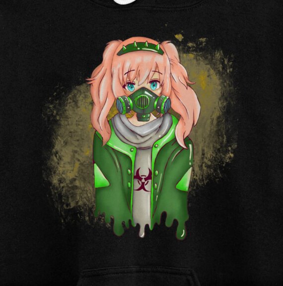 Cute girl shirt Gas Mask Biohazard Pullover Hoodie