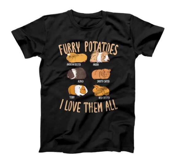 Cute Guinea Pigs Types Furry Potatoes T-Shirt