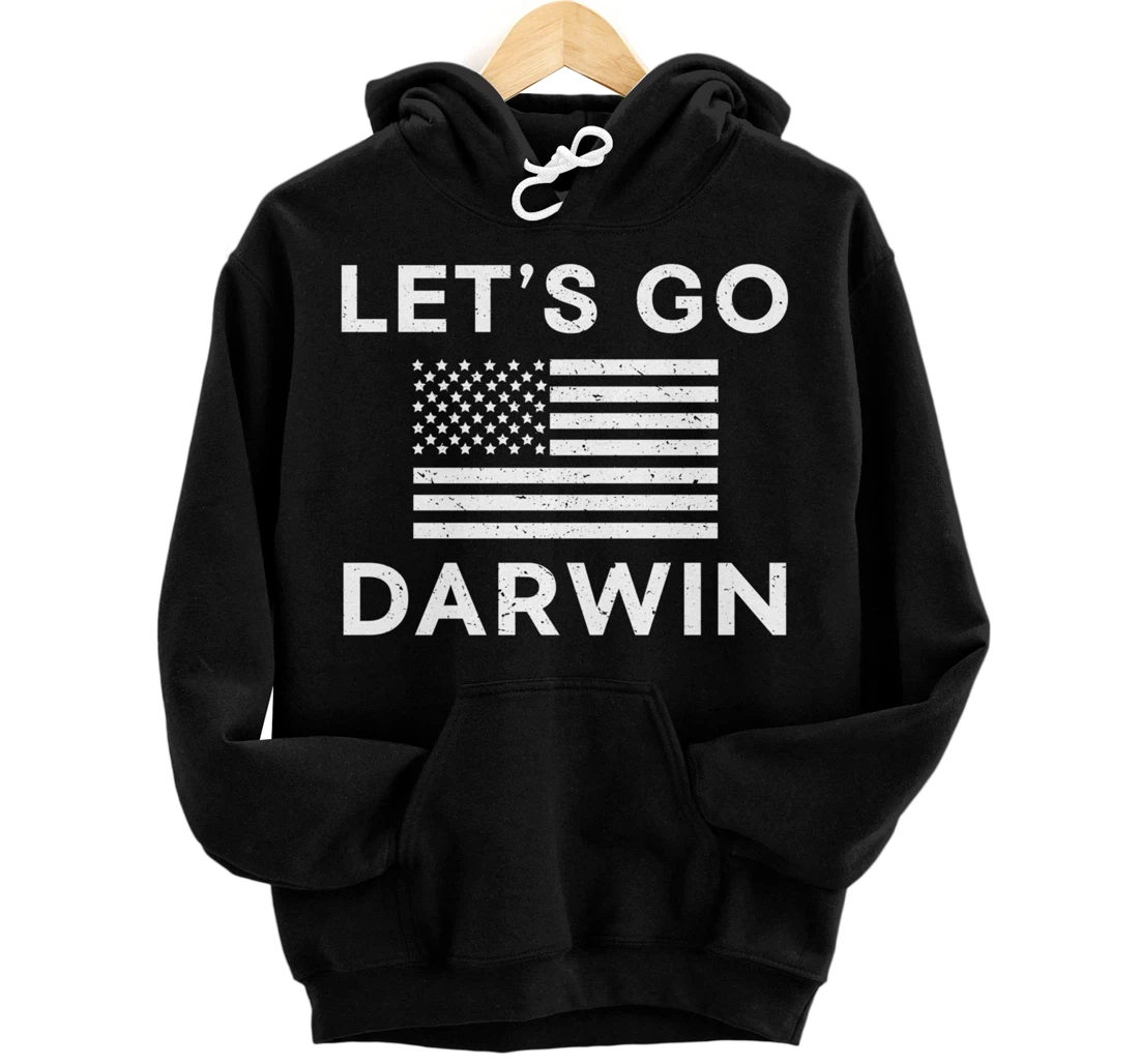 Distressed Let's Go Darwin Pullover Hoodie