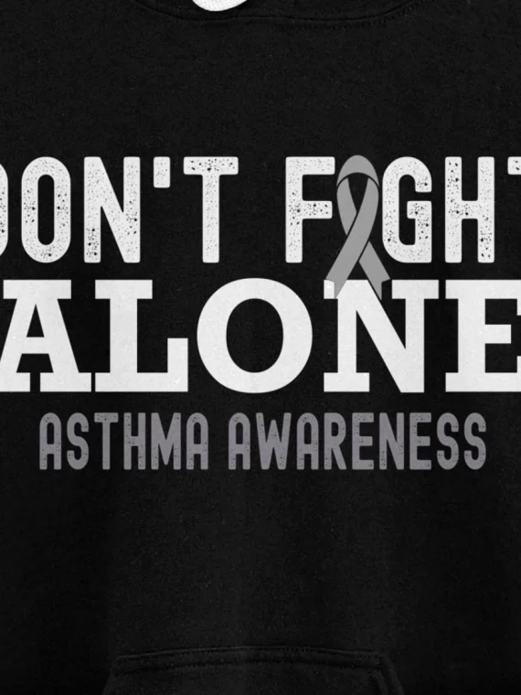 Don't Fight Alone Asthma Inhaler Asthma Awareness Pullover Hoodie