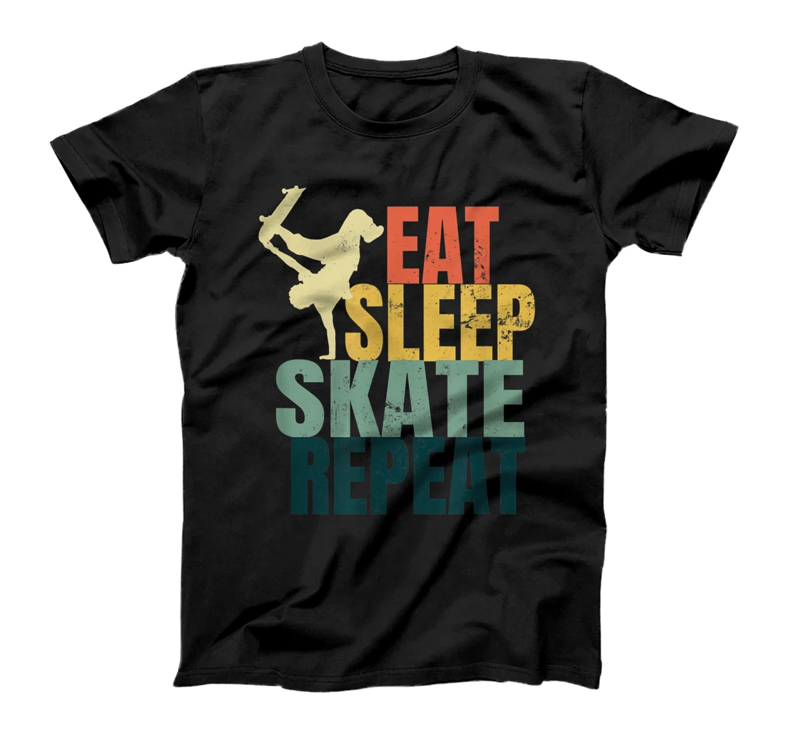 Eat Sleep Repeat Design Retro Skateboard T-Shirt