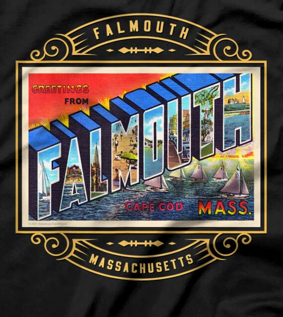 Falmouth Massachusetts MA Large Letter Postcard Ornate T-Shirt