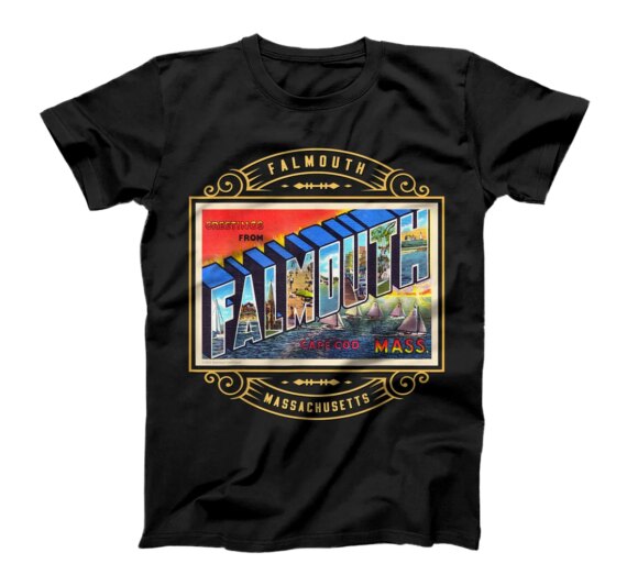 Falmouth Massachusetts MA Large Letter Postcard Ornate T-Shirt