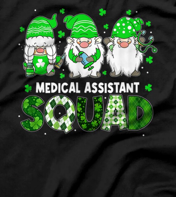 Funny Gnome Medical Assistant Squad Patrick's Day Matching T-Shirt