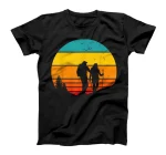 Funny Hiker Hiking Retro Vintage Sunset T-Shirt