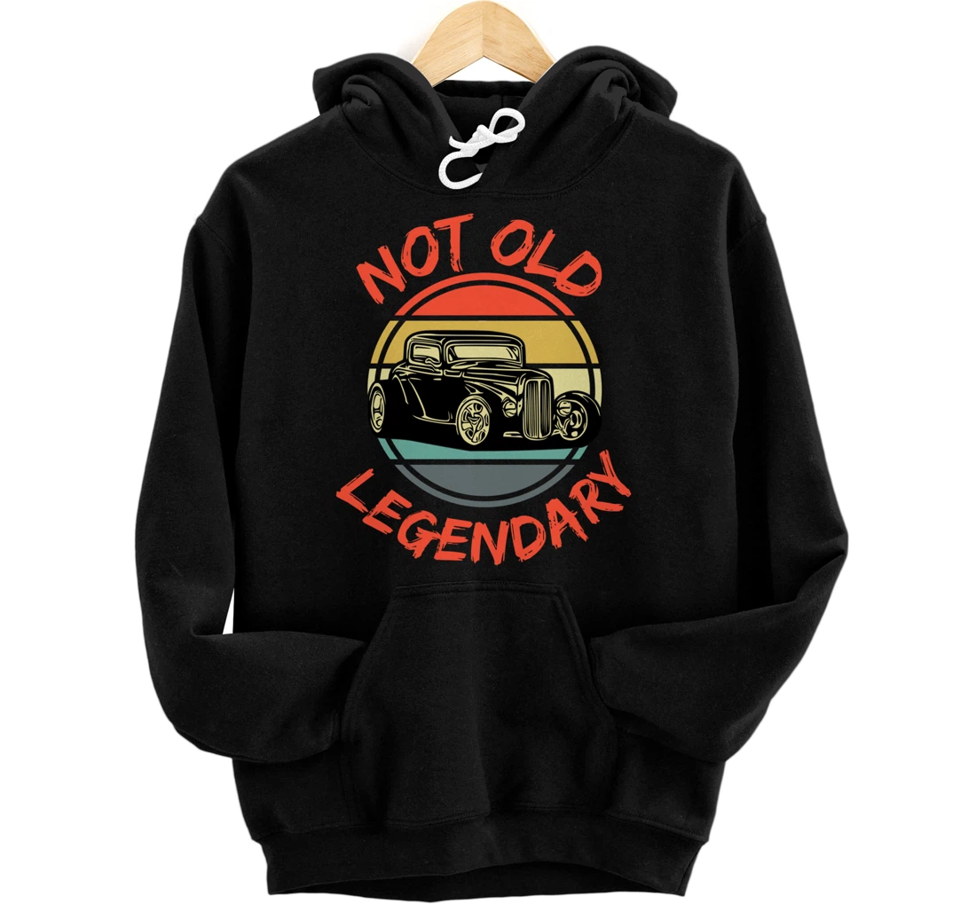 FUNNY "NOT OLD LEGENDARY" RETRO SUNSET GEAR HEAD MENS Pullover Hoodie
