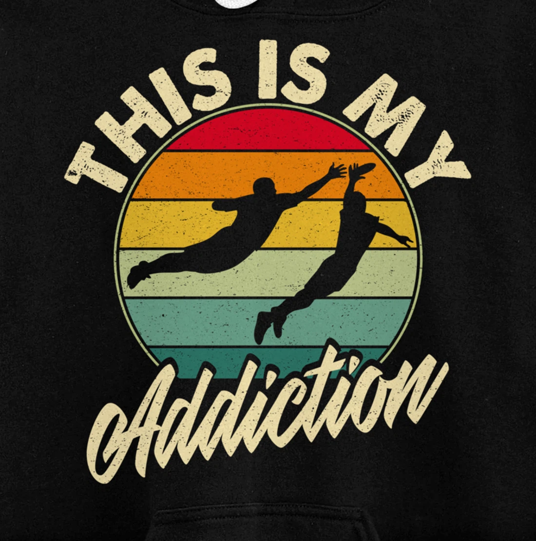 Funny Vintage Frisbee Ultimate Distressed Addiction Pullover Hoodie