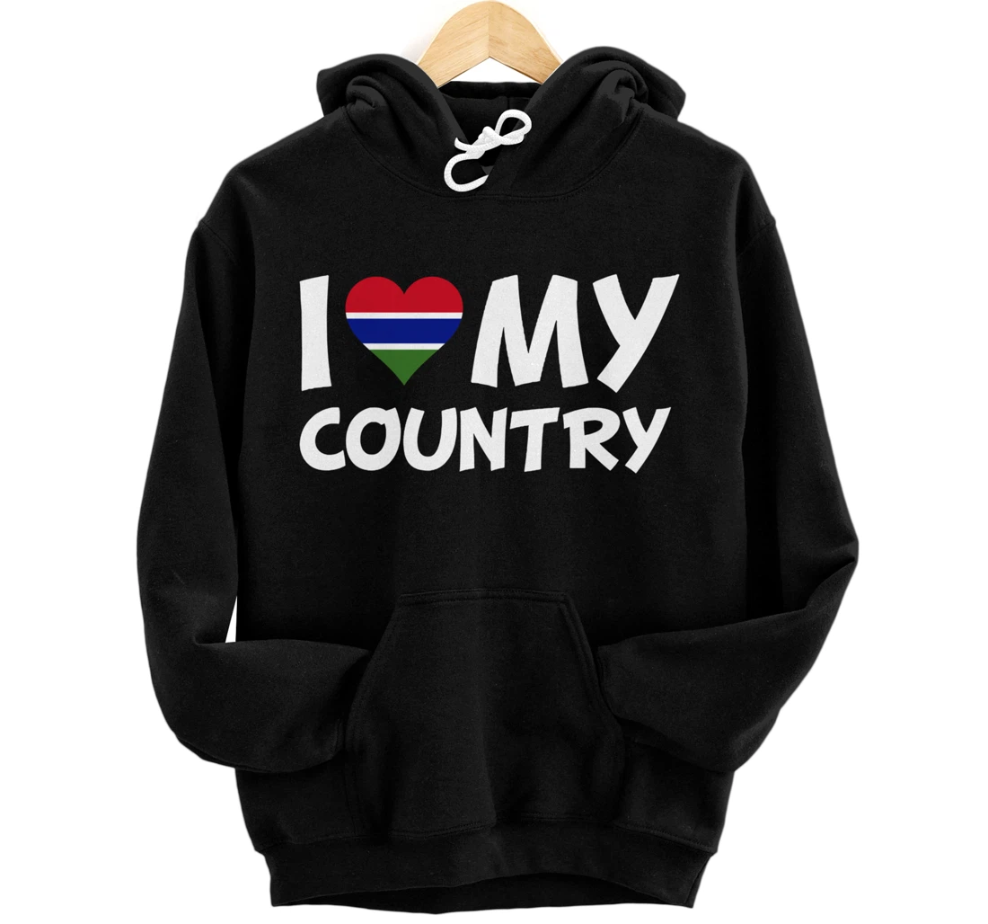 Gambia Heart Flag I Love My Country Africa Pullover Hoodie