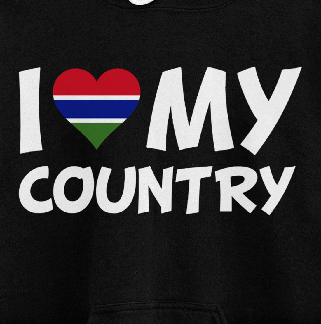 Gambia Heart Flag I Love My Country Africa Pullover Hoodie