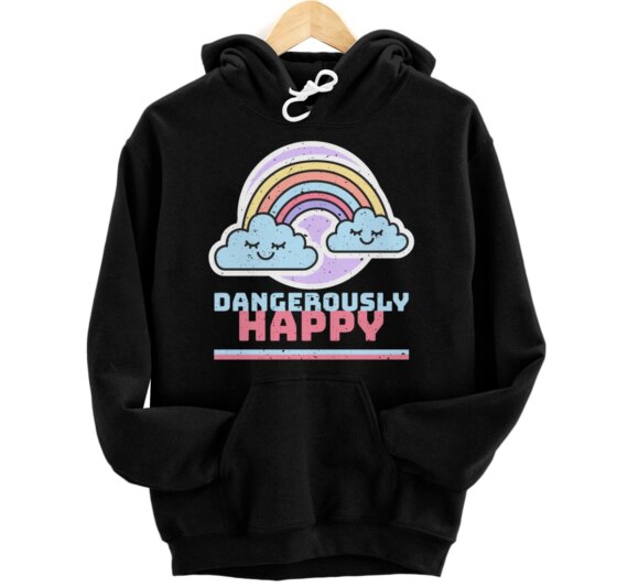 Gay Pride LGBTQ Plus Happy Kind Love Positive Vibes Pullover Hoodie