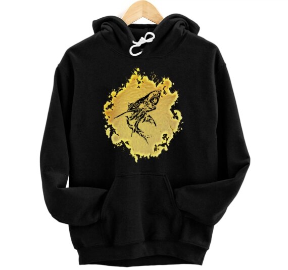 Great White Shark Motif colorful Sharks Predator Shark Pullover Hoodie