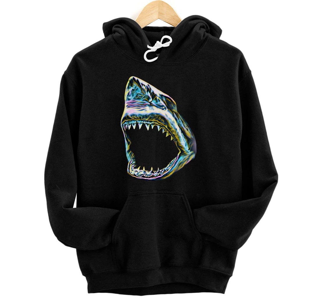 Great White Shark Motif colorful Sharks Predator Shark Pullover Hoodie