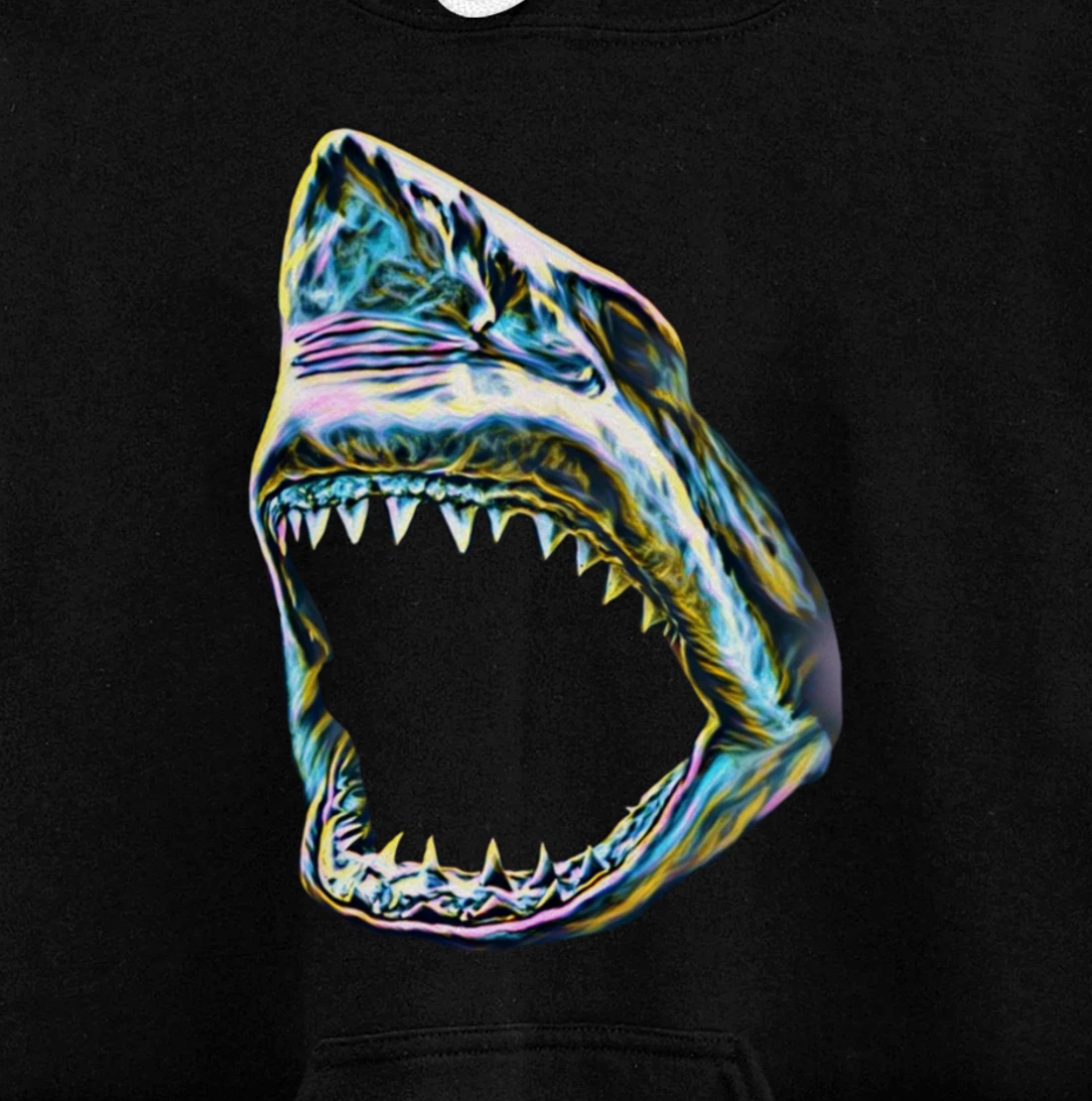 Great White Shark Motif colorful Sharks Predator Shark Pullover Hoodie