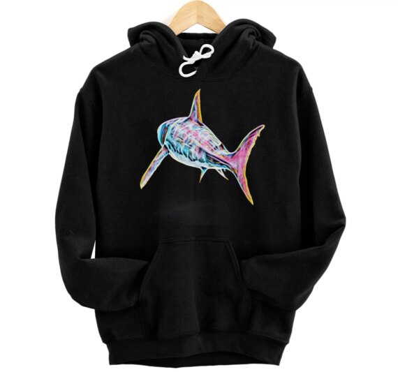 Great White Shark Sharks Predator colorful Shark Pullover Hoodie