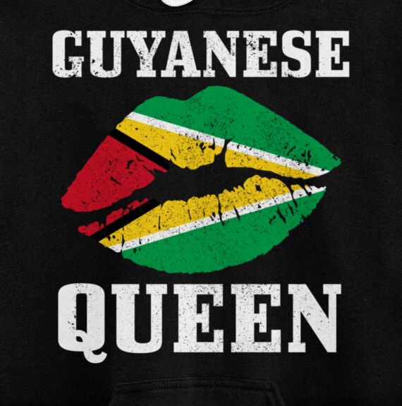 Guyanese Queen Guyana Flag Pride Vintage Girls Pullover Hoodie