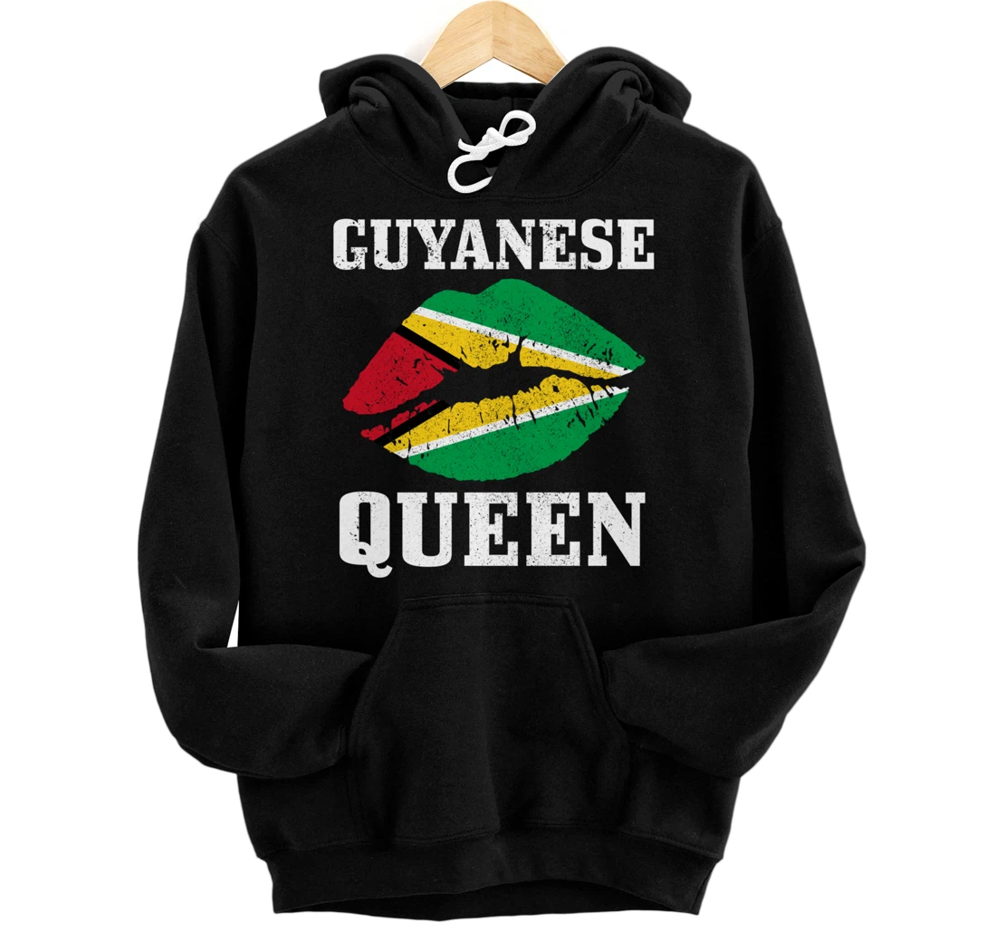 Guyanese Queen Guyana Flag Pride Vintage Girls Pullover Hoodie