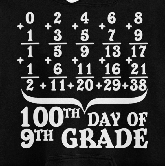 Happy 100th Day Of 9th Grade Math Teachers Students 100 Days Pullover Hoodie