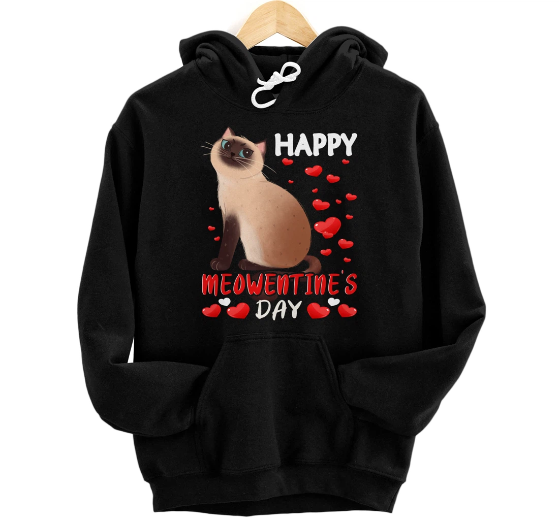 Happy Meowentines Day Cute Cat Valentines Day Gifts Pullover Hoodie