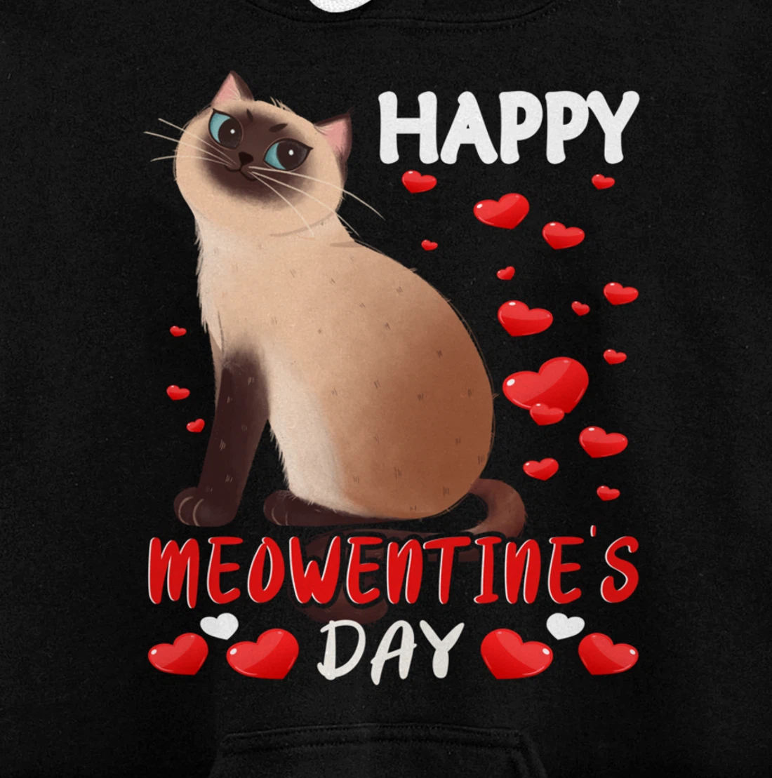 Happy Meowentines Day Cute Cat Valentines Day Gifts Pullover Hoodie