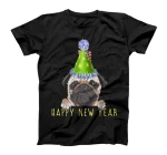 Happy New Year 2023 Funny New Year's Eve Pug Party Hat NYE T-Shirt
