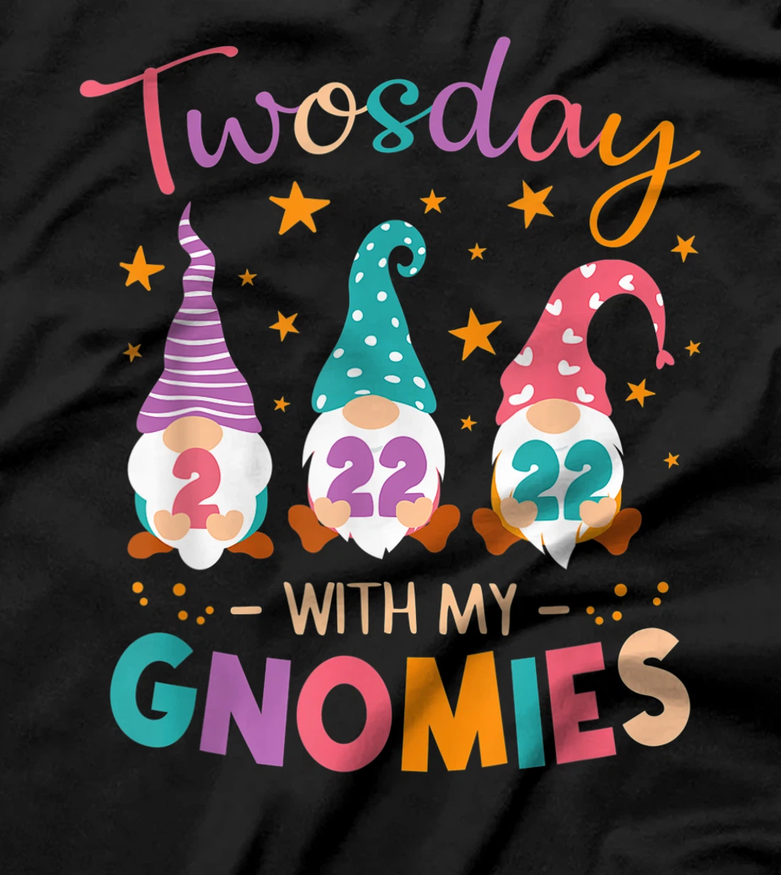 Happy Twosday With My Gnomie 2nd Grade Teacher T-Shirt T-Shirt