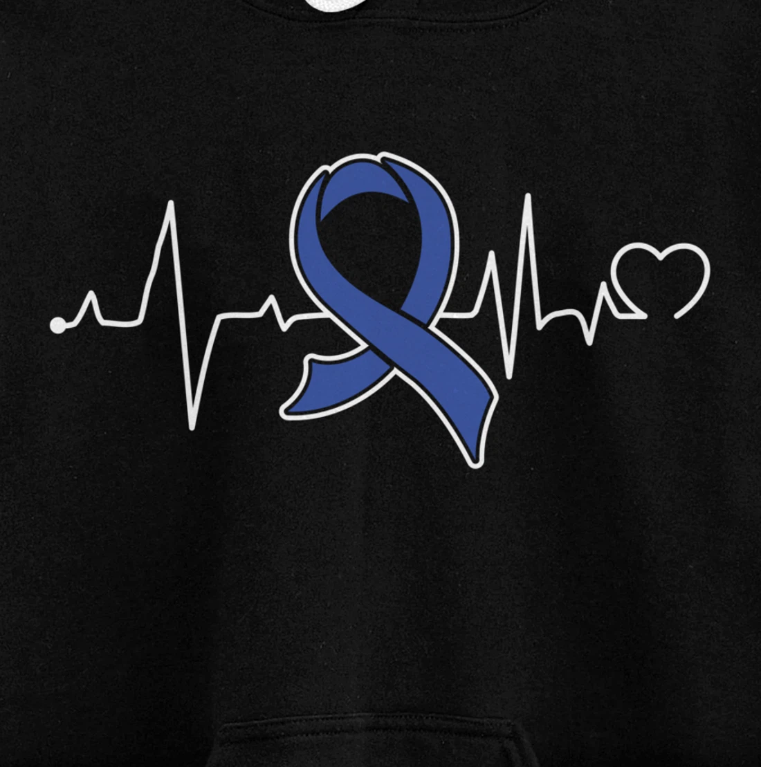 Heartbeat- Colon Cancer Awareness Supporter Ribbon Pullover Hoodie