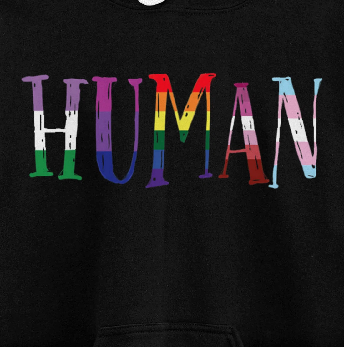 HUMAN LGBT Flag Gay Pride Month Transgender Rainbow Lesbian Pullover Hoodie