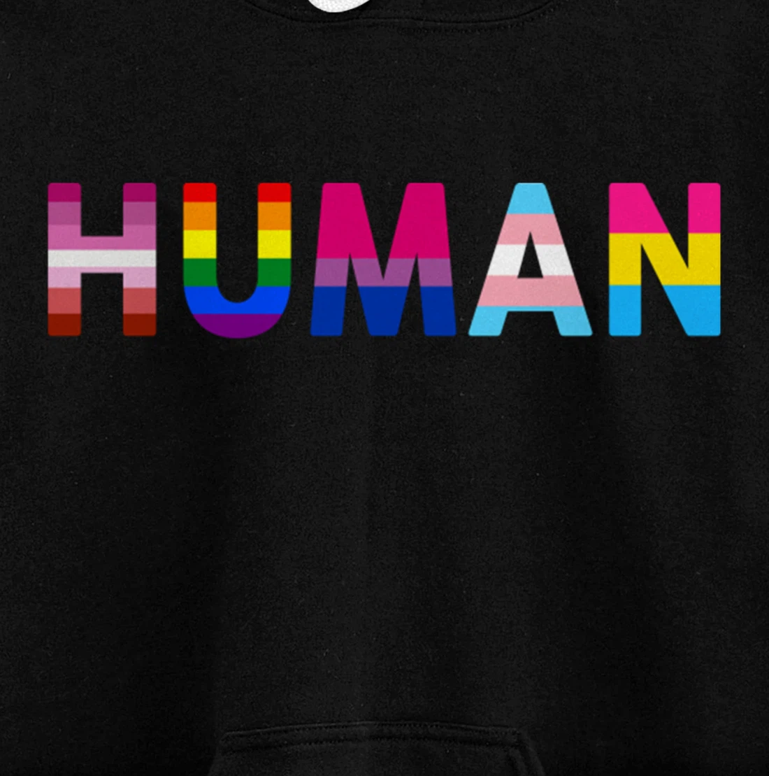 HUMAN LGBT Flag Gay Pride Month Transgender Rainbow Lesbian Pullover Hoodie