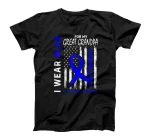 I Wear Blue For My Great Grandpa Colon Cancer Awareness Flag T-Shirt