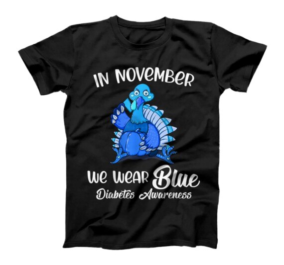 In November We Wear Blue Turkey World Diabetes Day 2021 T1D T-Shirt