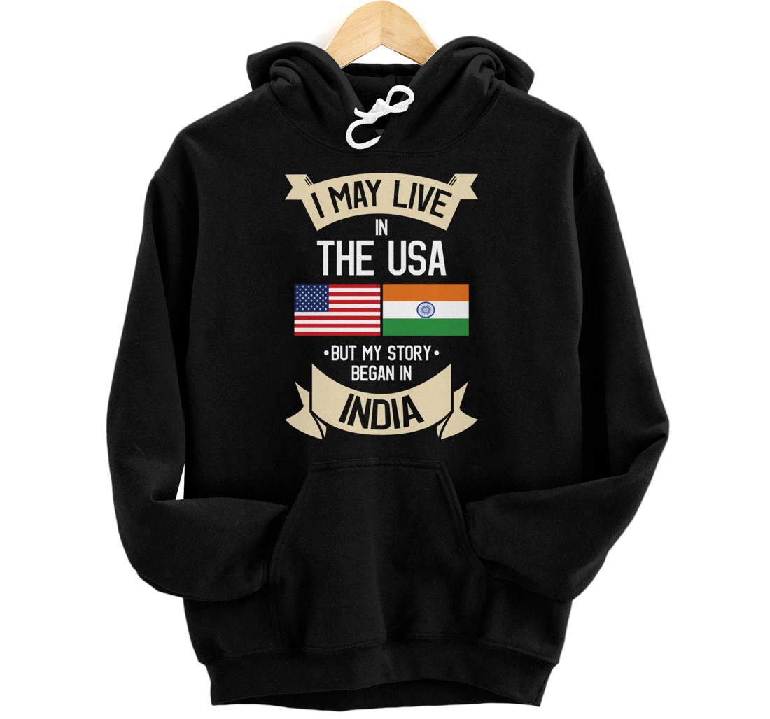 India American Flag USA Indian Roots Gifts Pullover Hoodie