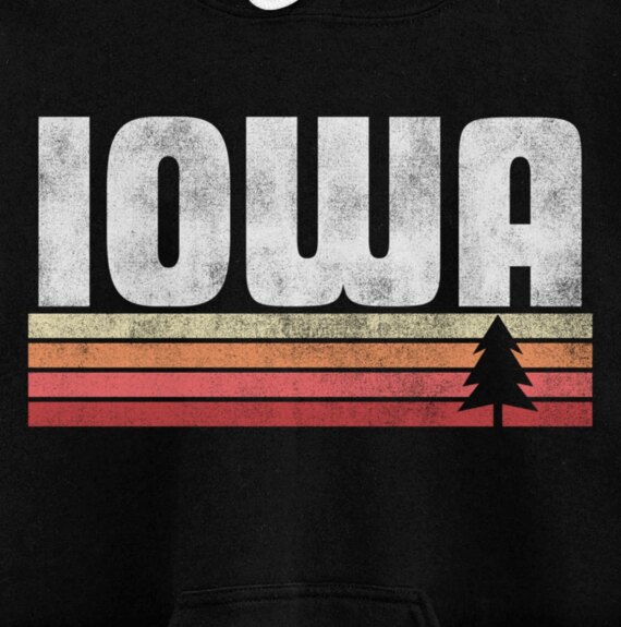 Iowa Retro Style Shirt Vintage 70s 80s 90s Home Pride Gift Pullover Hoodie