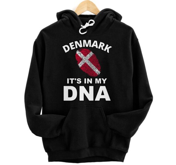 It's In My DNA Denmark Danish Danes Flag Fingerprint Pullover Hoodie