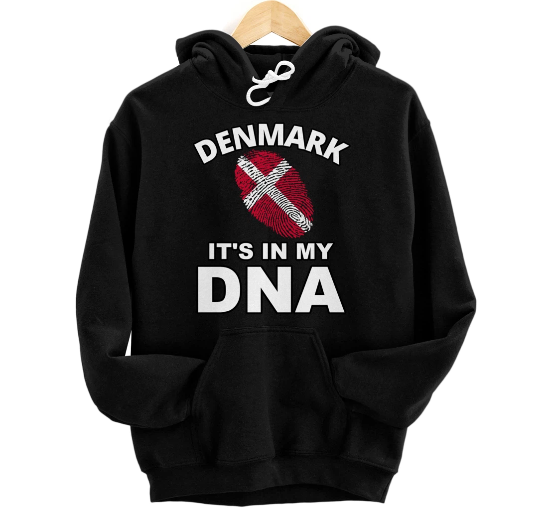 It's In My DNA Denmark Danish Danes Flag Fingerprint Pullover Hoodie